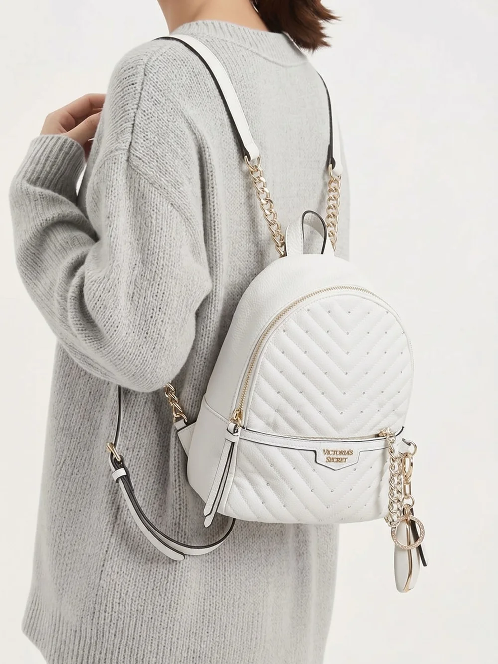 New Victoria Secret  White Mini Backpack - - Picture 4 of 4
